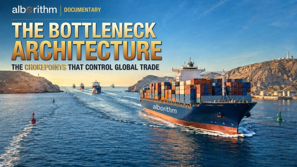 Bottleneck Architecture documentary cover showing global trade chokepoints